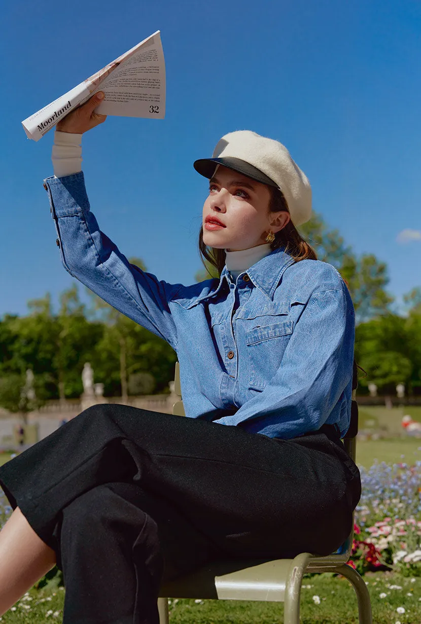 Lloyd Embroidery Shirt - Denim Blue