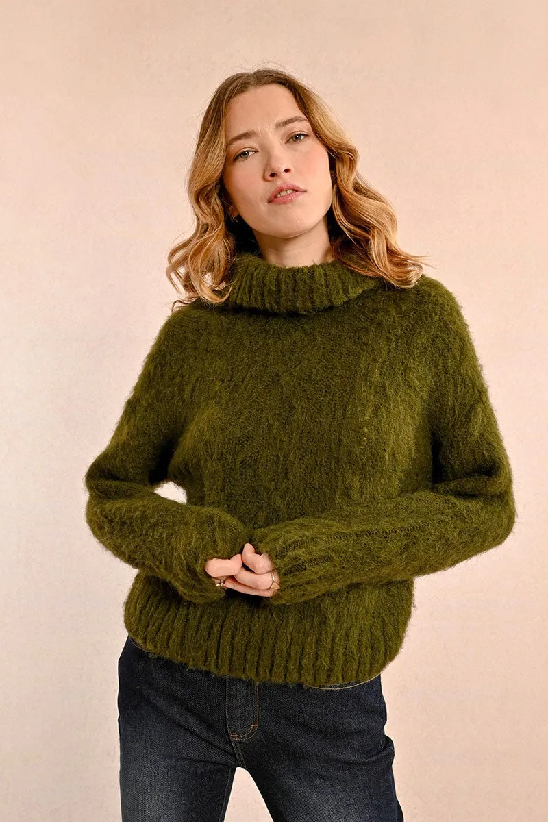 Molly Bracken Khaki Thick Knit Sweater