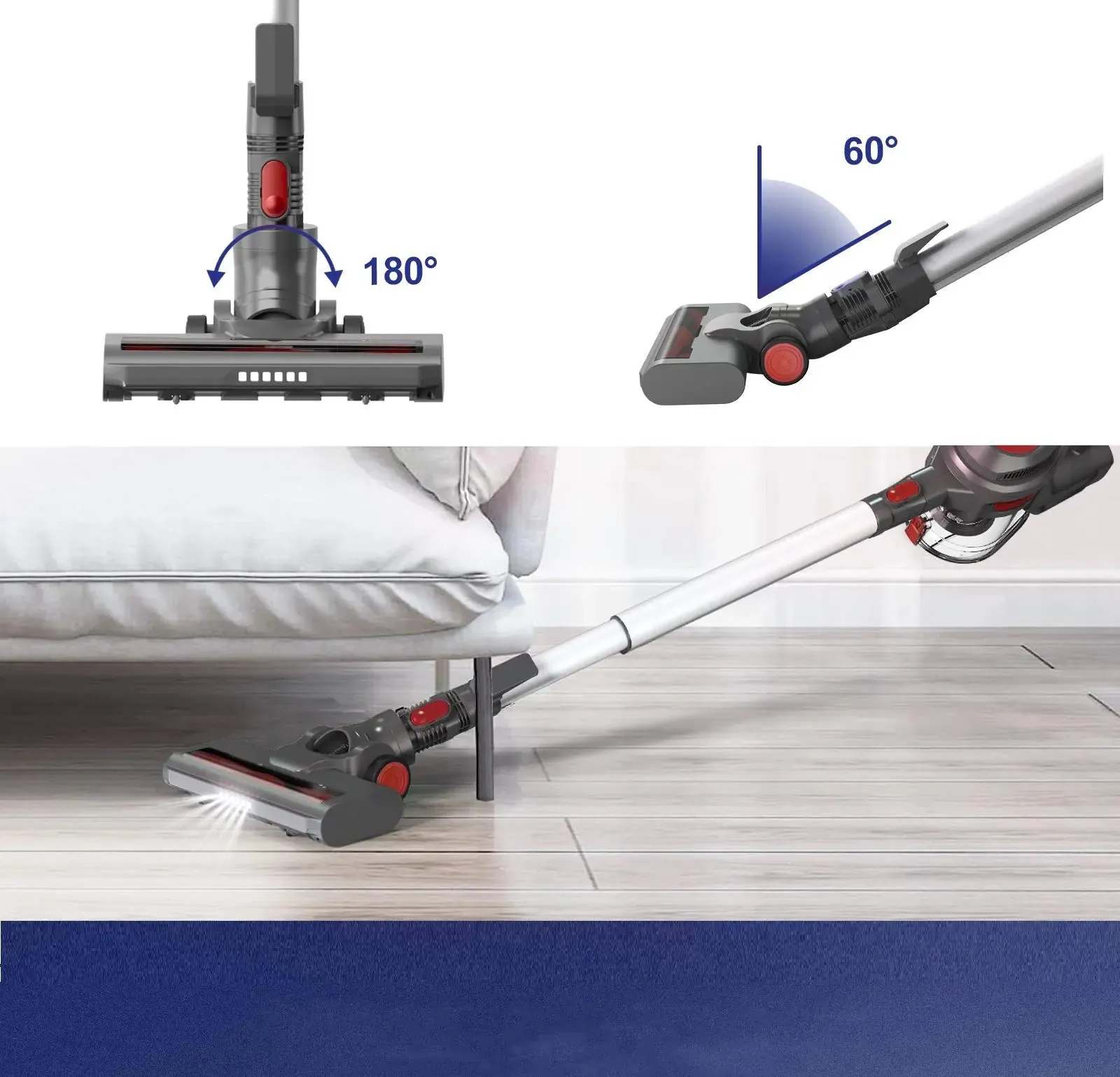 MOOSOO XL-618A 4-in-1 Cordless Vacuum - High Performance, Easy Maneuverability, and Long-lasting Battery Life