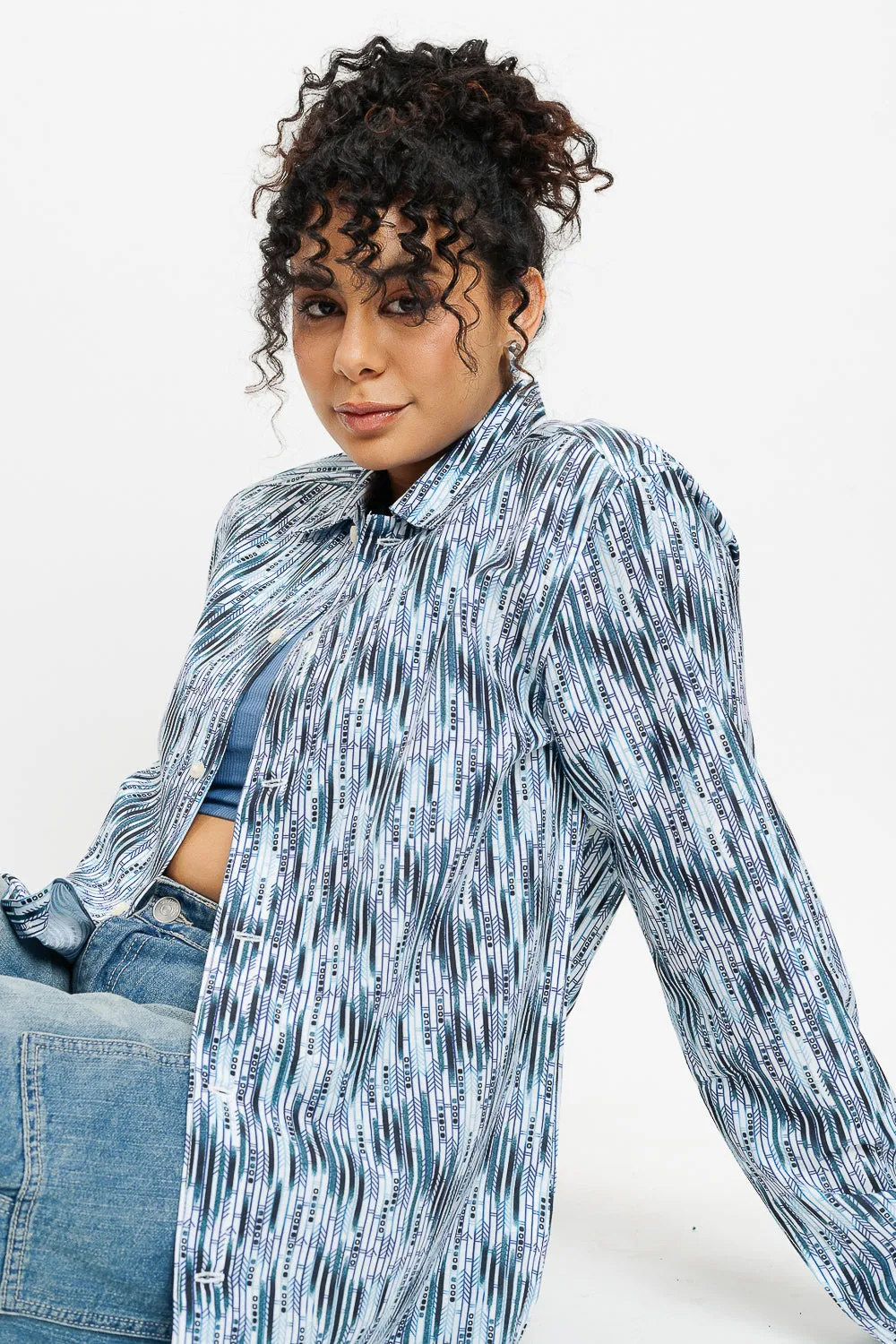 Muted Stripes Full Sleeves Women's Shirt