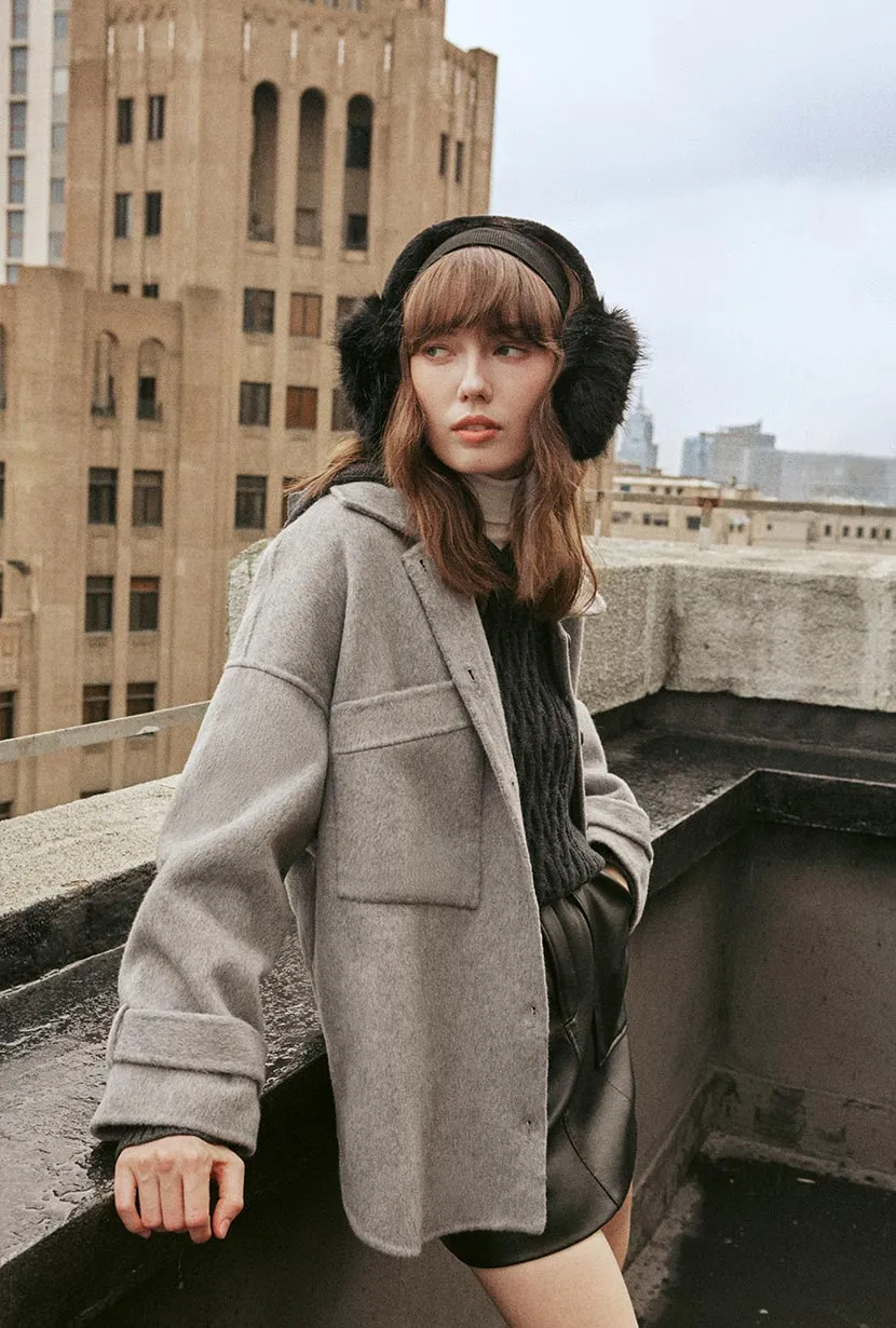 Newton Oversized Wool Jacket - Gray