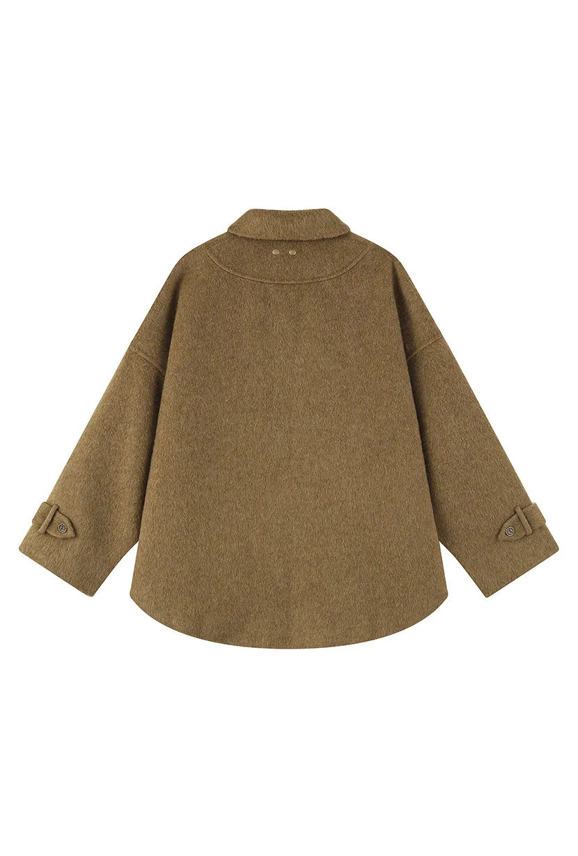 Newton Oversized Wool Jacket - Olive Brown