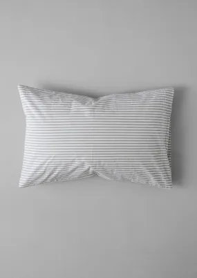 Organic Cotton Ticking Stripe Housewife Pillowcase | Ecru/Graphite