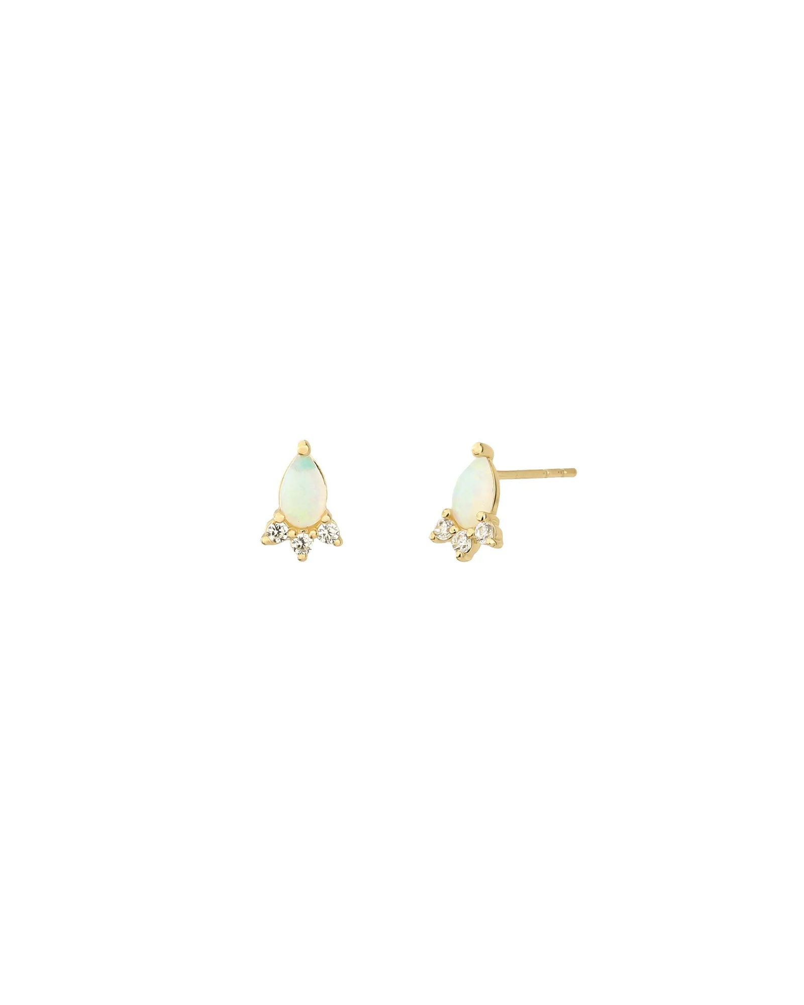 Oval Opal 3 CZ Studs