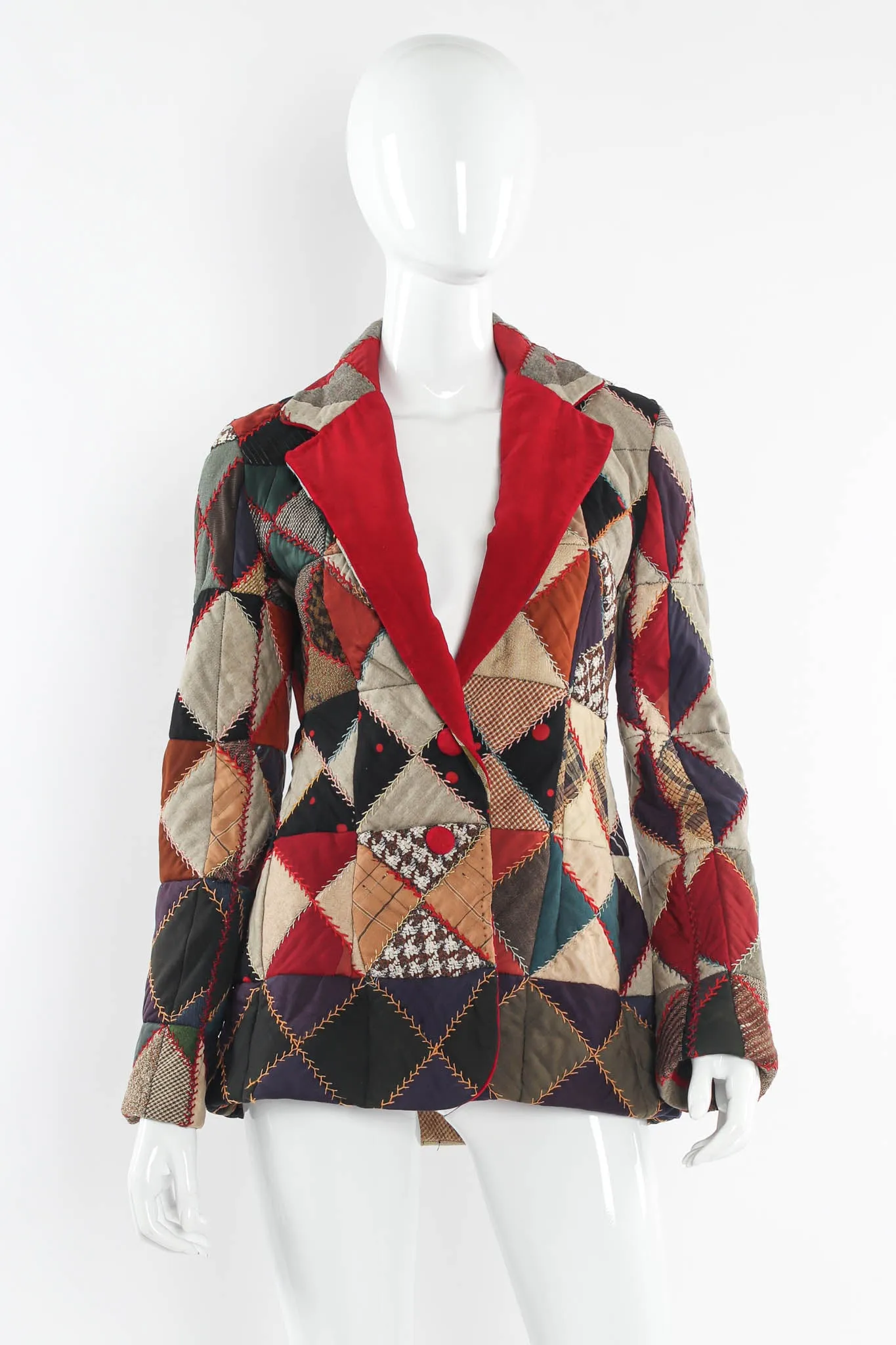 Patchwork Print Blazer