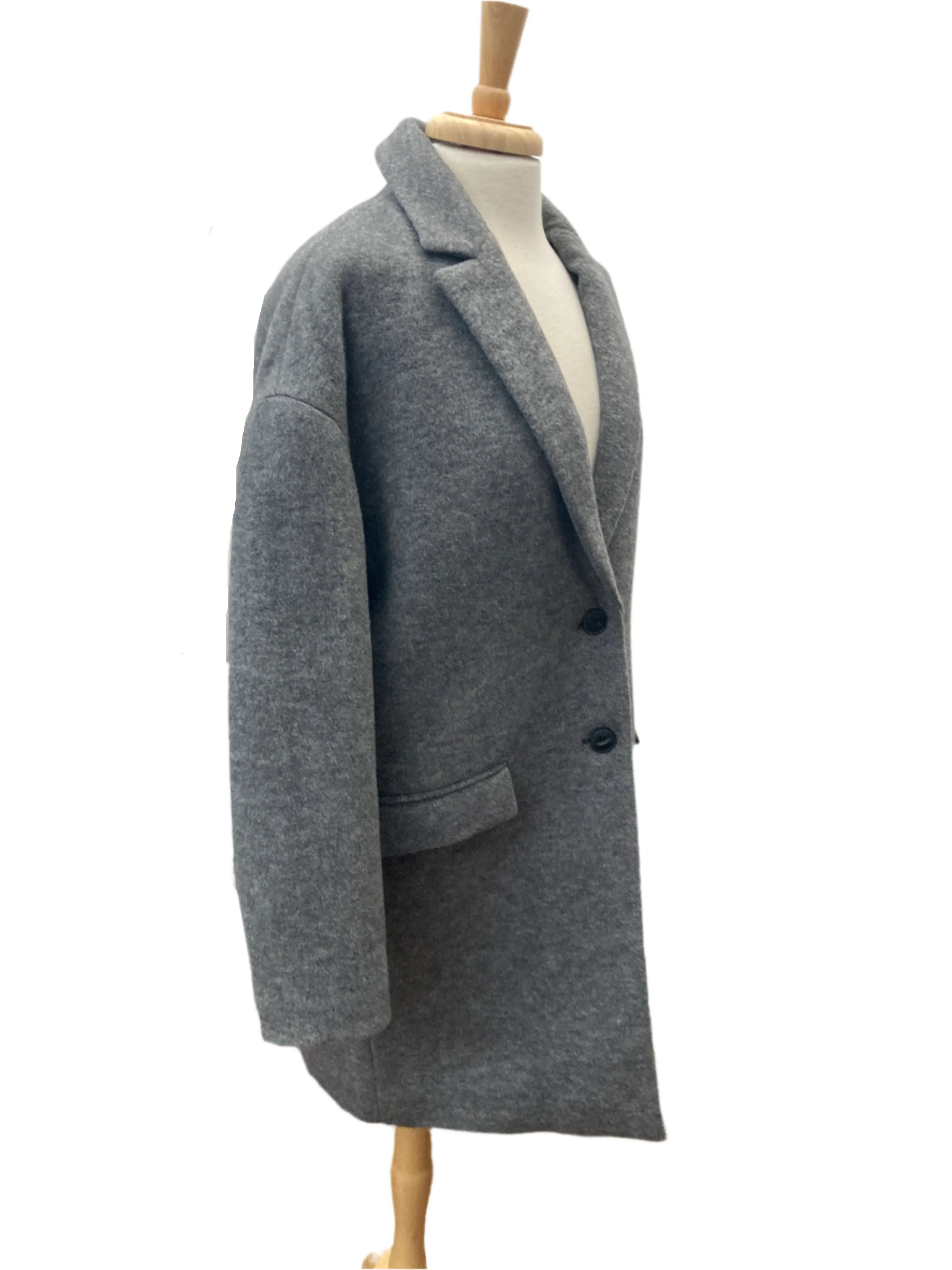 Rag and Bone Grey Wool Blend Coat, S/P