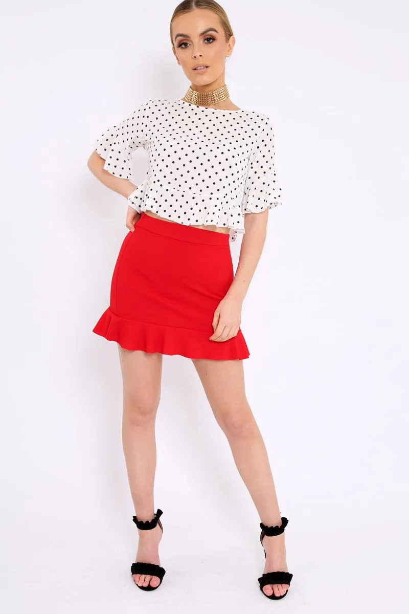 Red Frill Skirt - Colbie