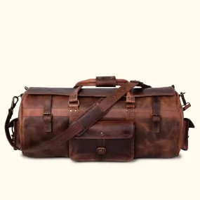 Roosevelt Buffalo Leather Travel Duffle Bag | Dark Oak