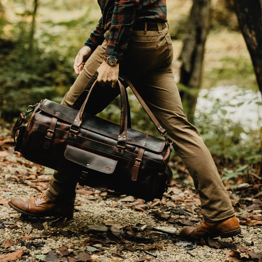 Roosevelt Buffalo Leather Travel Duffle Bag | Dark Oak