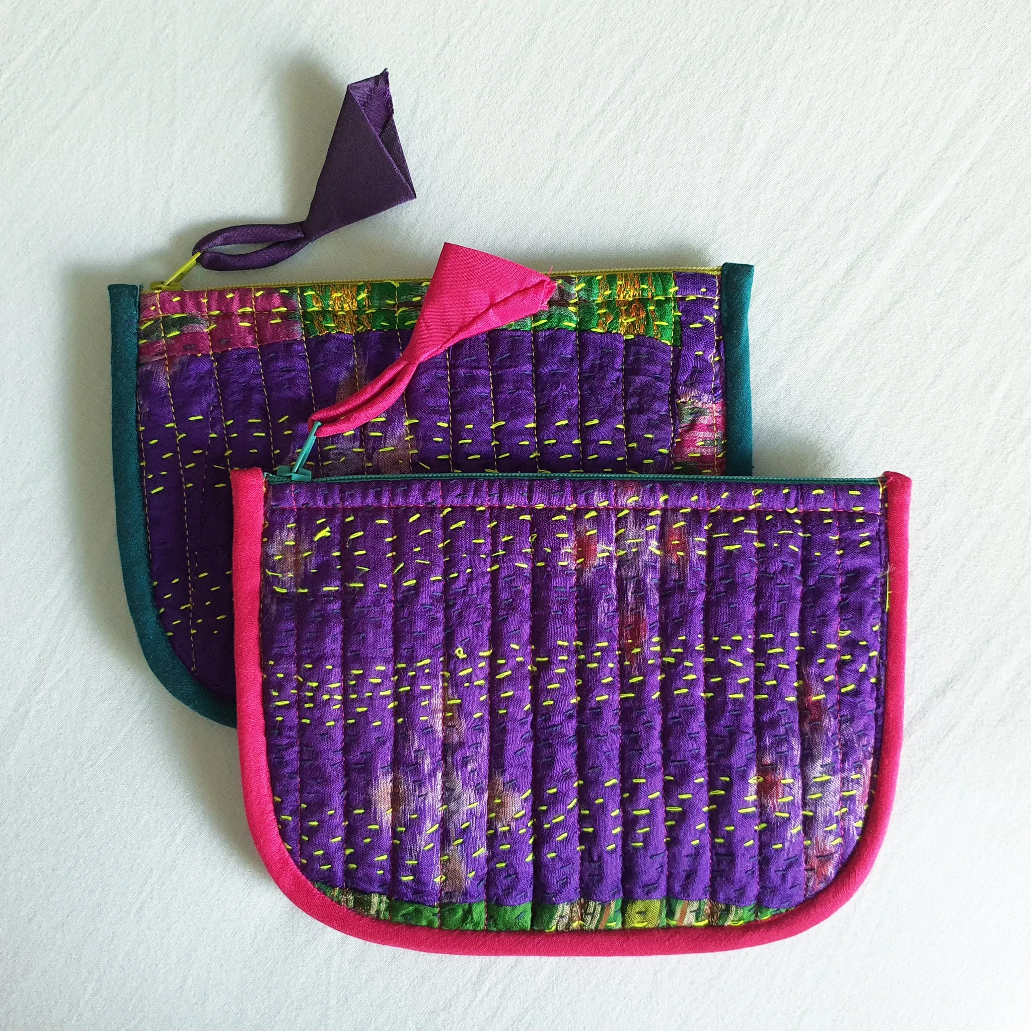 Set of 2 Kantha Pouches