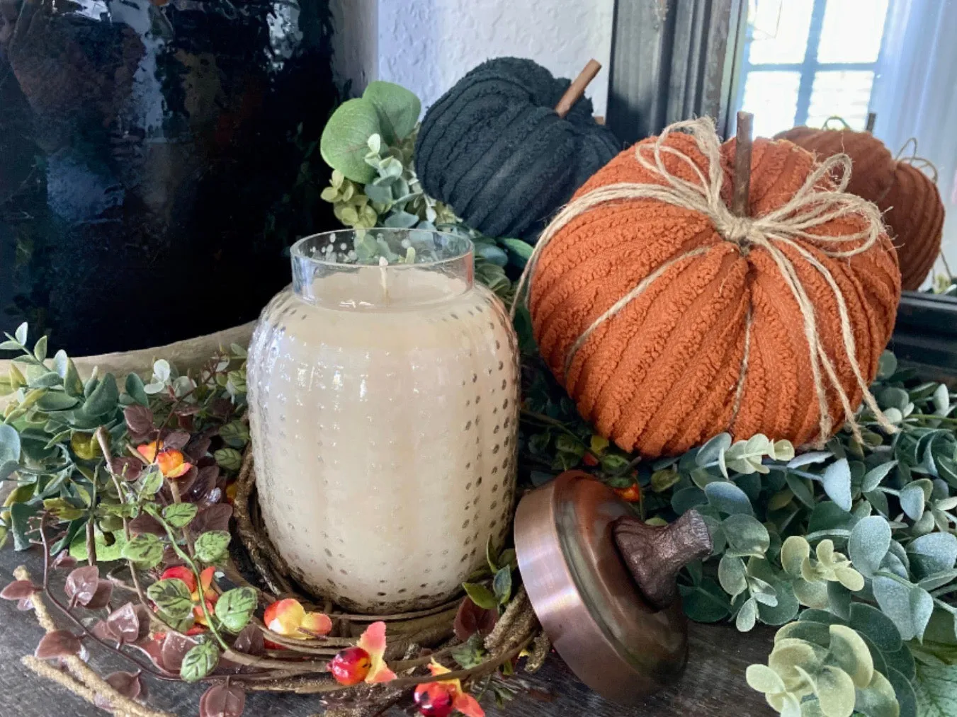 Set/3 Chenille Pumpkins