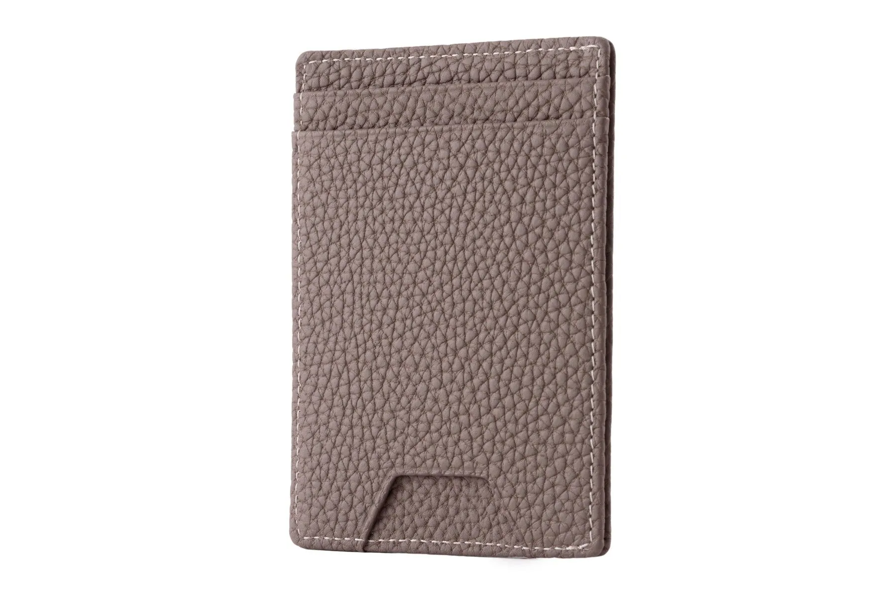 Slim Boardroom Taupe Togo Leather Cardholder Wallet