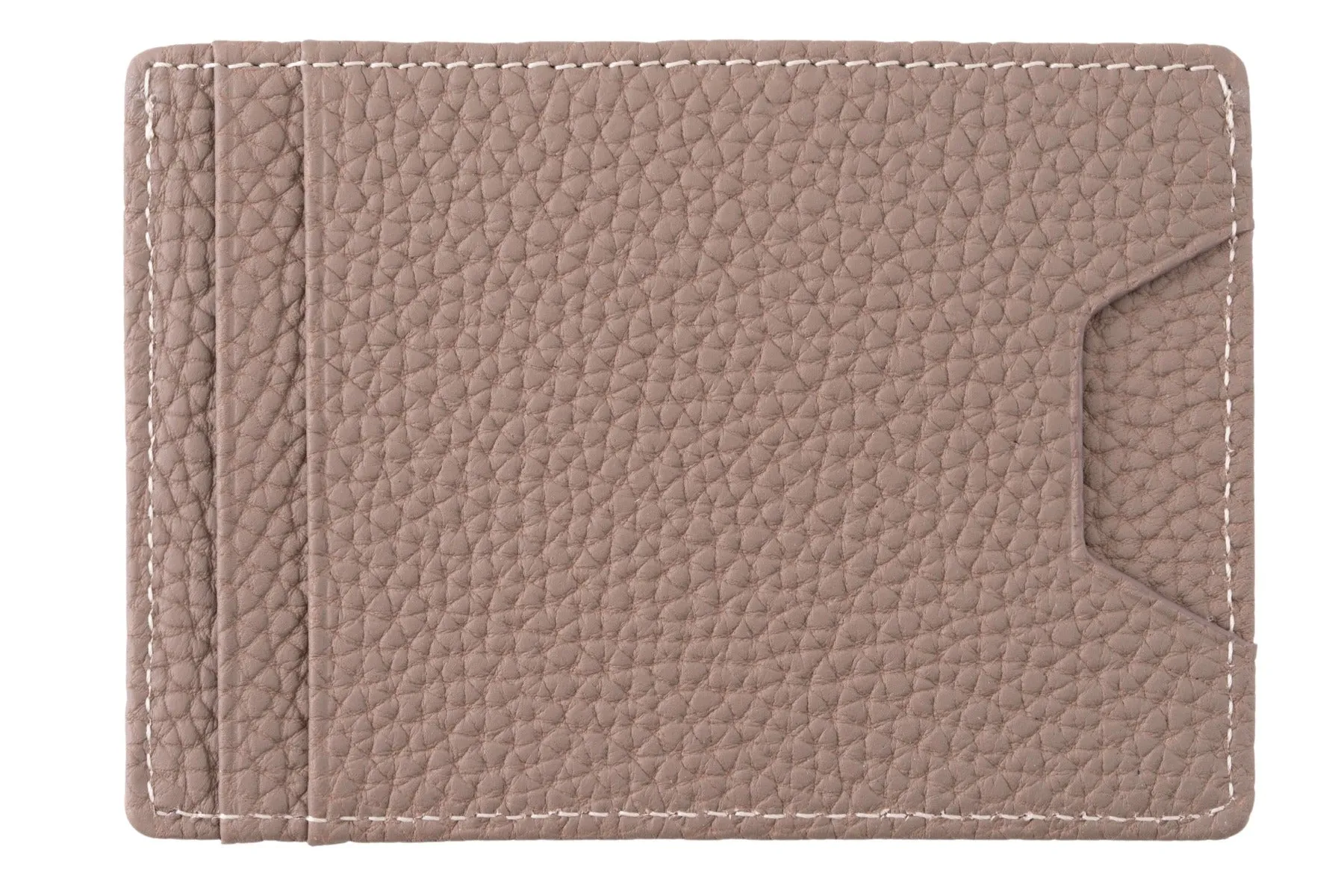 Slim Boardroom Taupe Togo Leather Cardholder Wallet