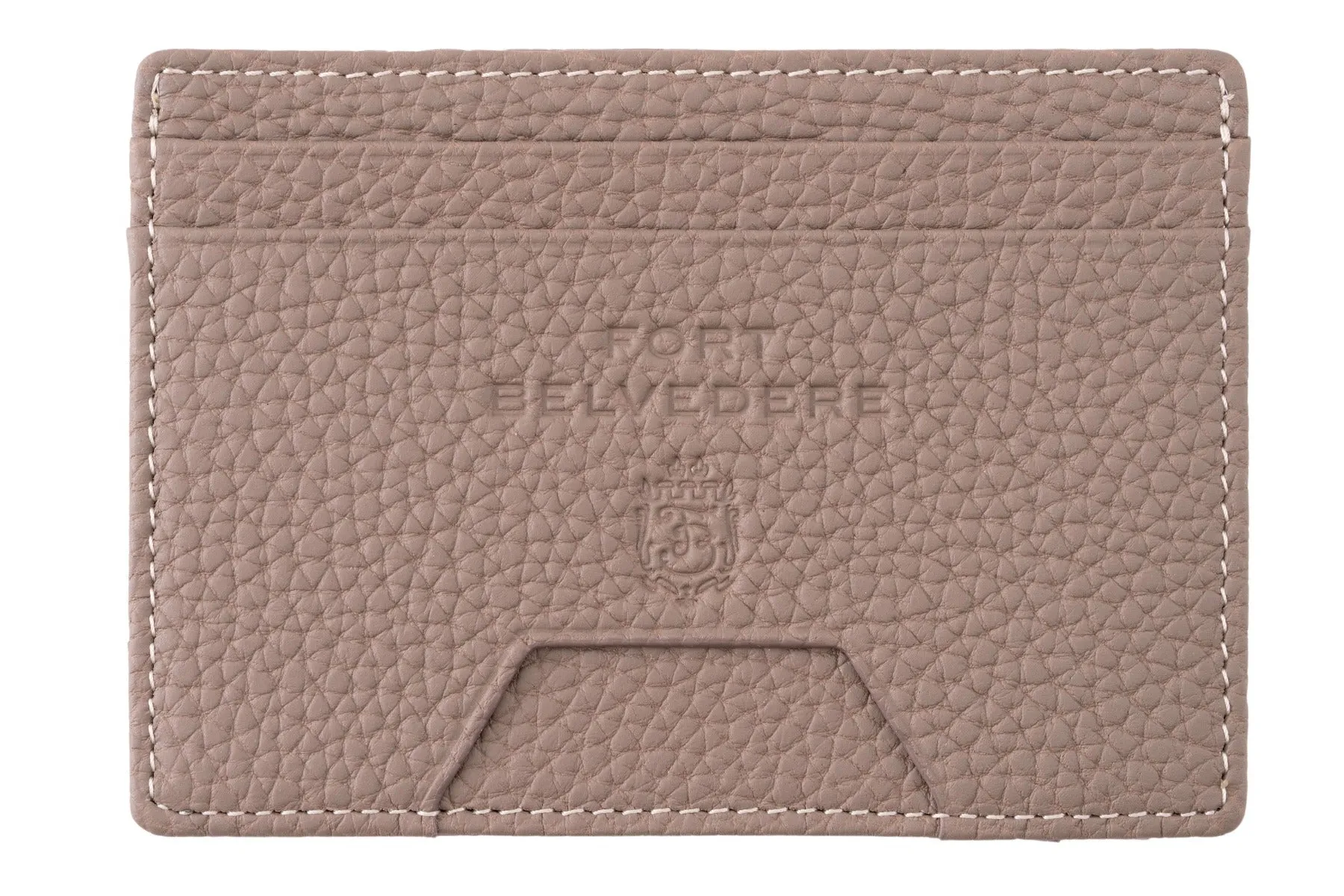 Slim Boardroom Taupe Togo Leather Cardholder Wallet