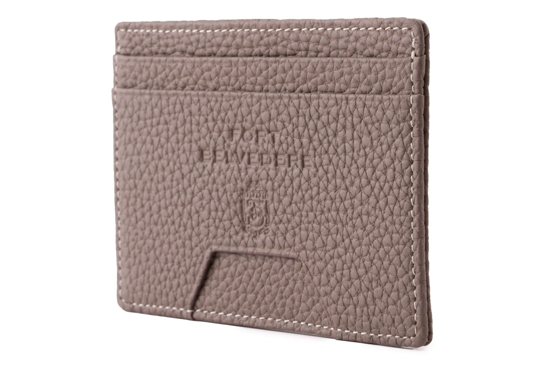 Slim Boardroom Taupe Togo Leather Cardholder Wallet