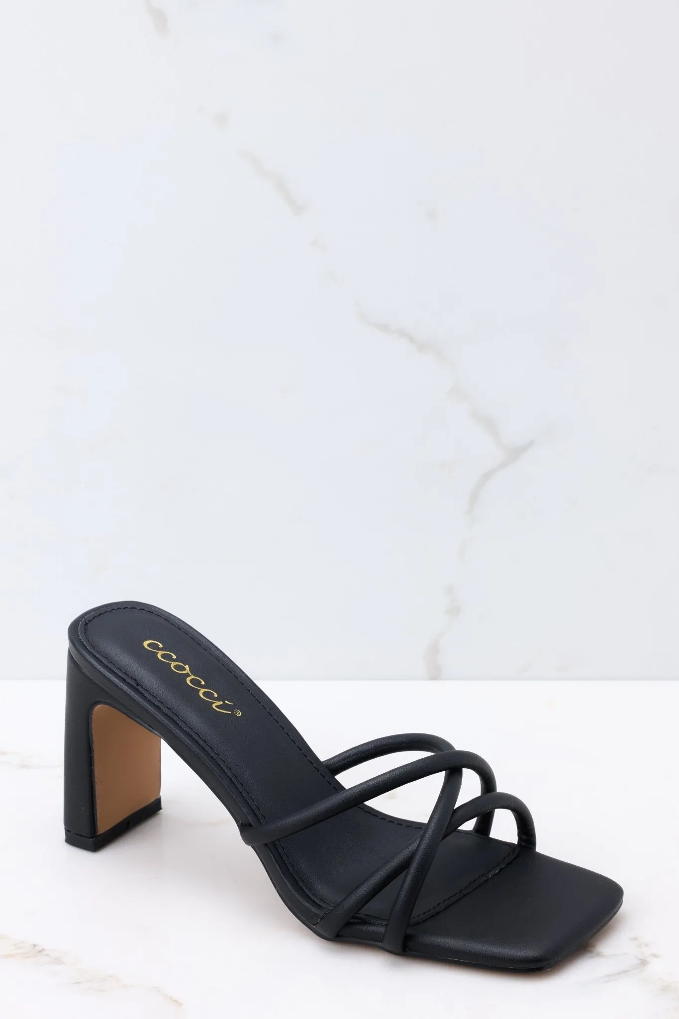 Stride On By Black High Heel Sandals