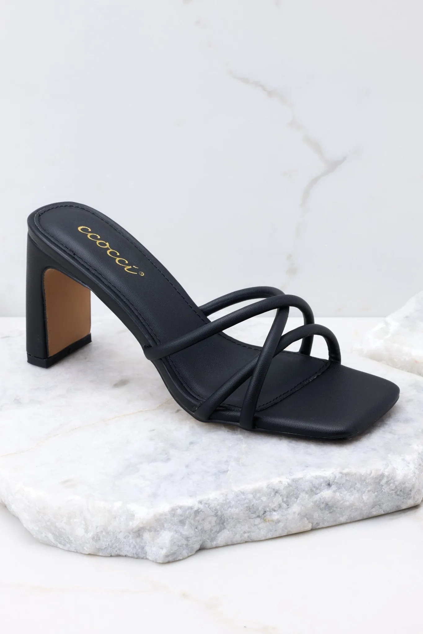 Stride On By Black High Heel Sandals