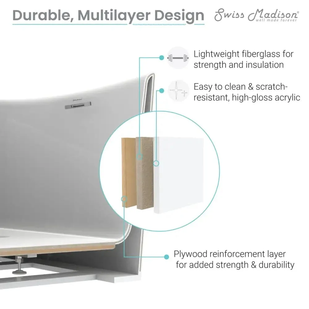 Swiss Madison Monaco 67 Freestanding Bathtub