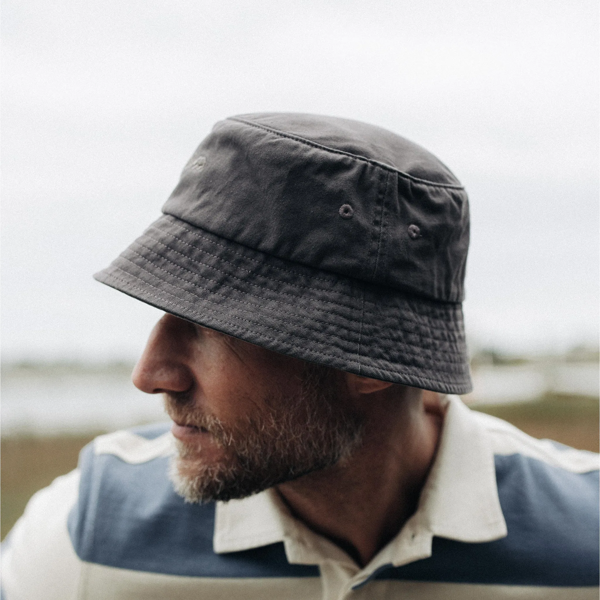 The Bucket Hat in Washed Taupe Twill