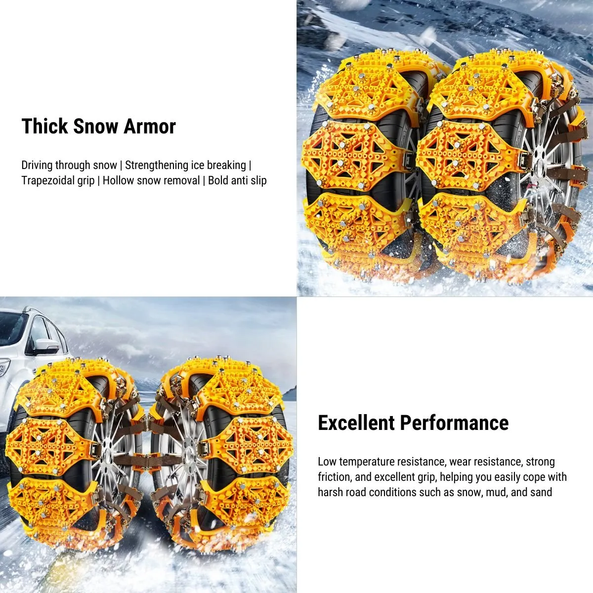 Thickened TPU Snow Chains For Tesla Model 3/Y/X/S