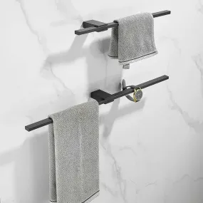 Towel Hanger Bath Towel Holder Wall Towel Bar Space Square Towel Shelf