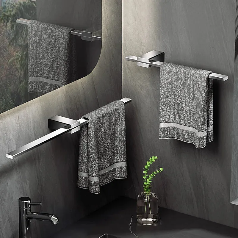 Towel Hanger Bath Towel Holder Wall Towel Bar Space Square Towel Shelf