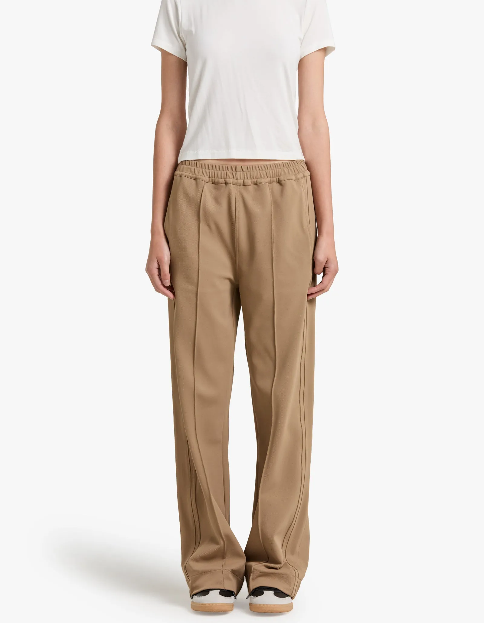 Twill Pinstitch Detail Pant - Tan