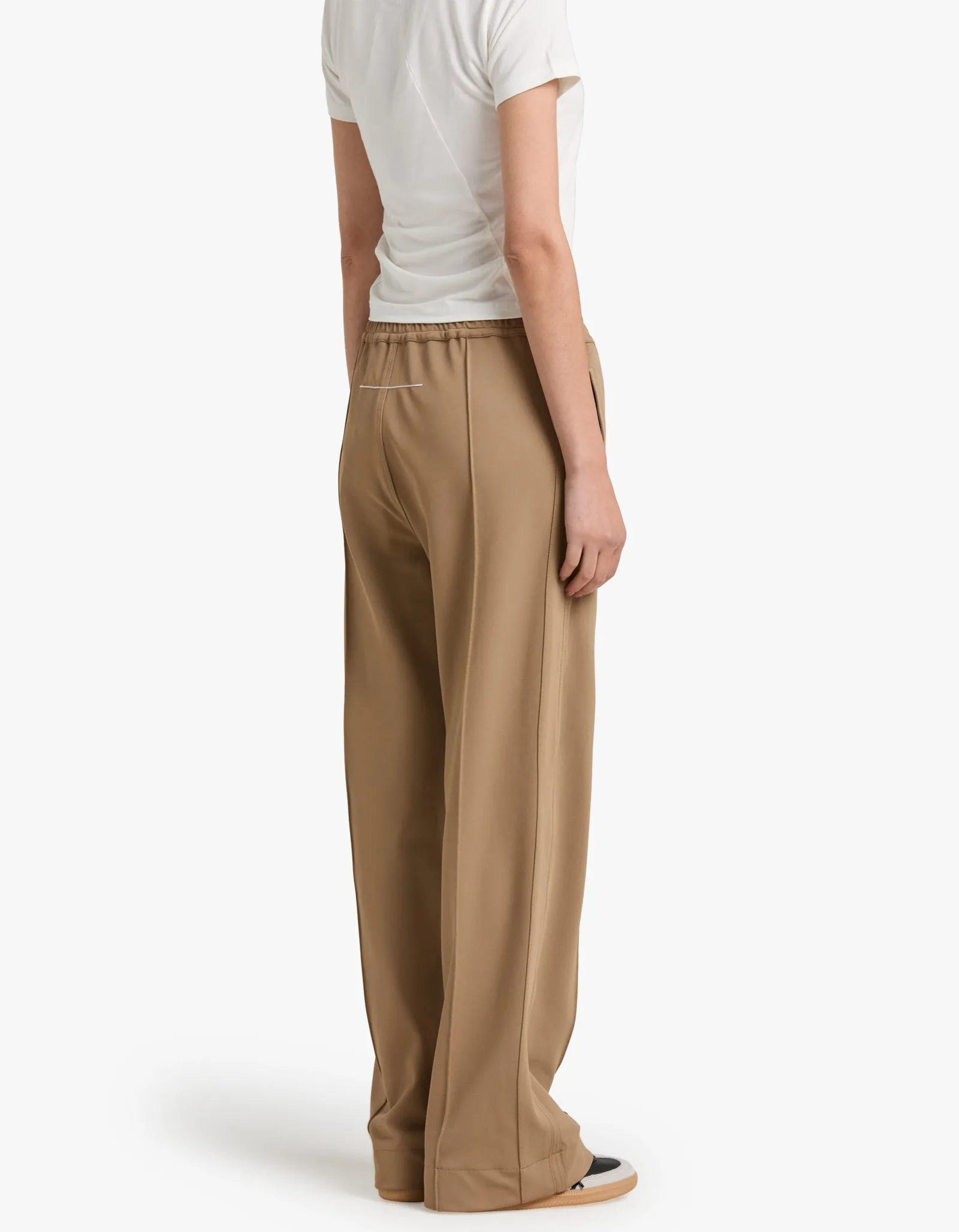 Twill Pinstitch Detail Pant - Tan