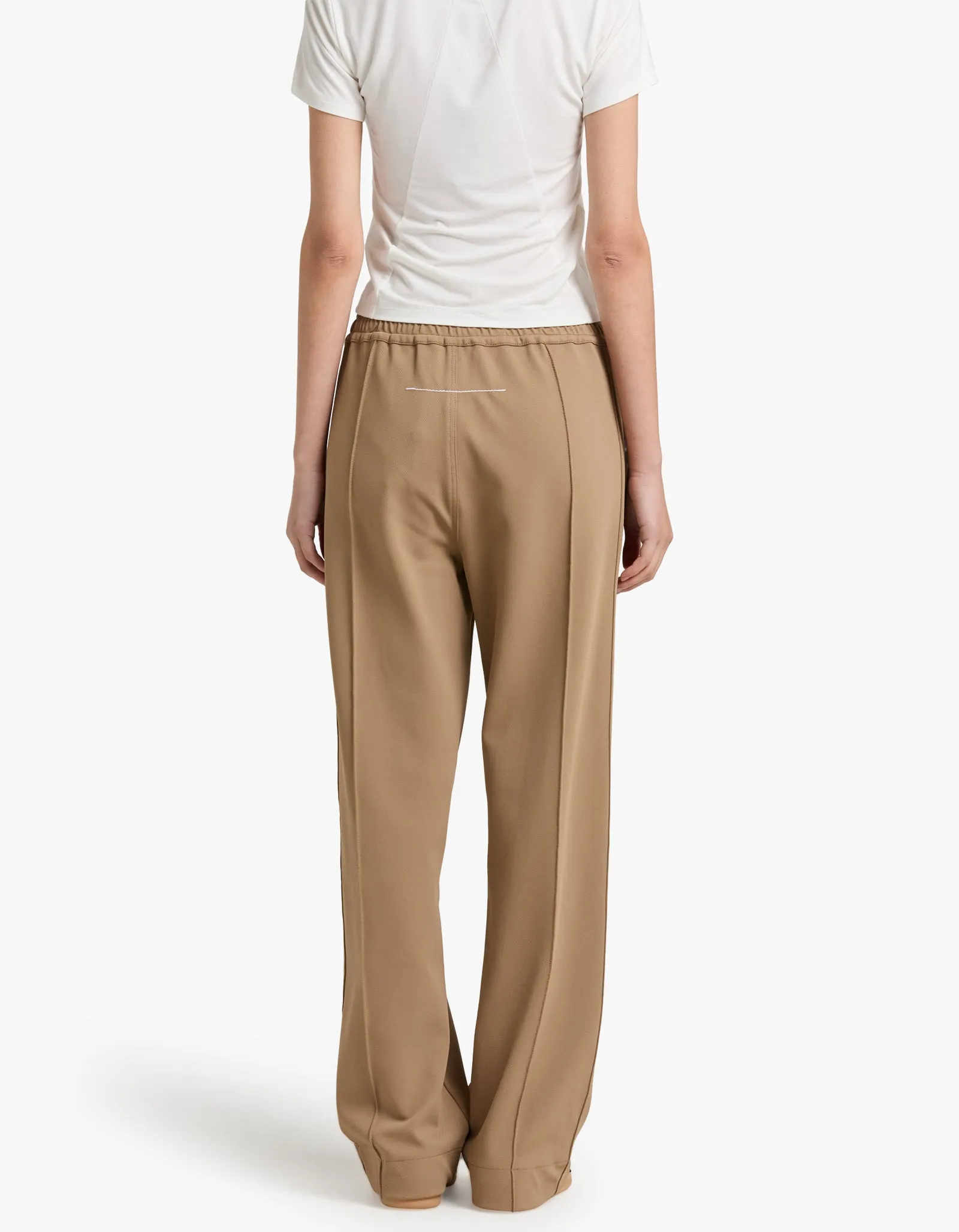 Twill Pinstitch Detail Pant - Tan