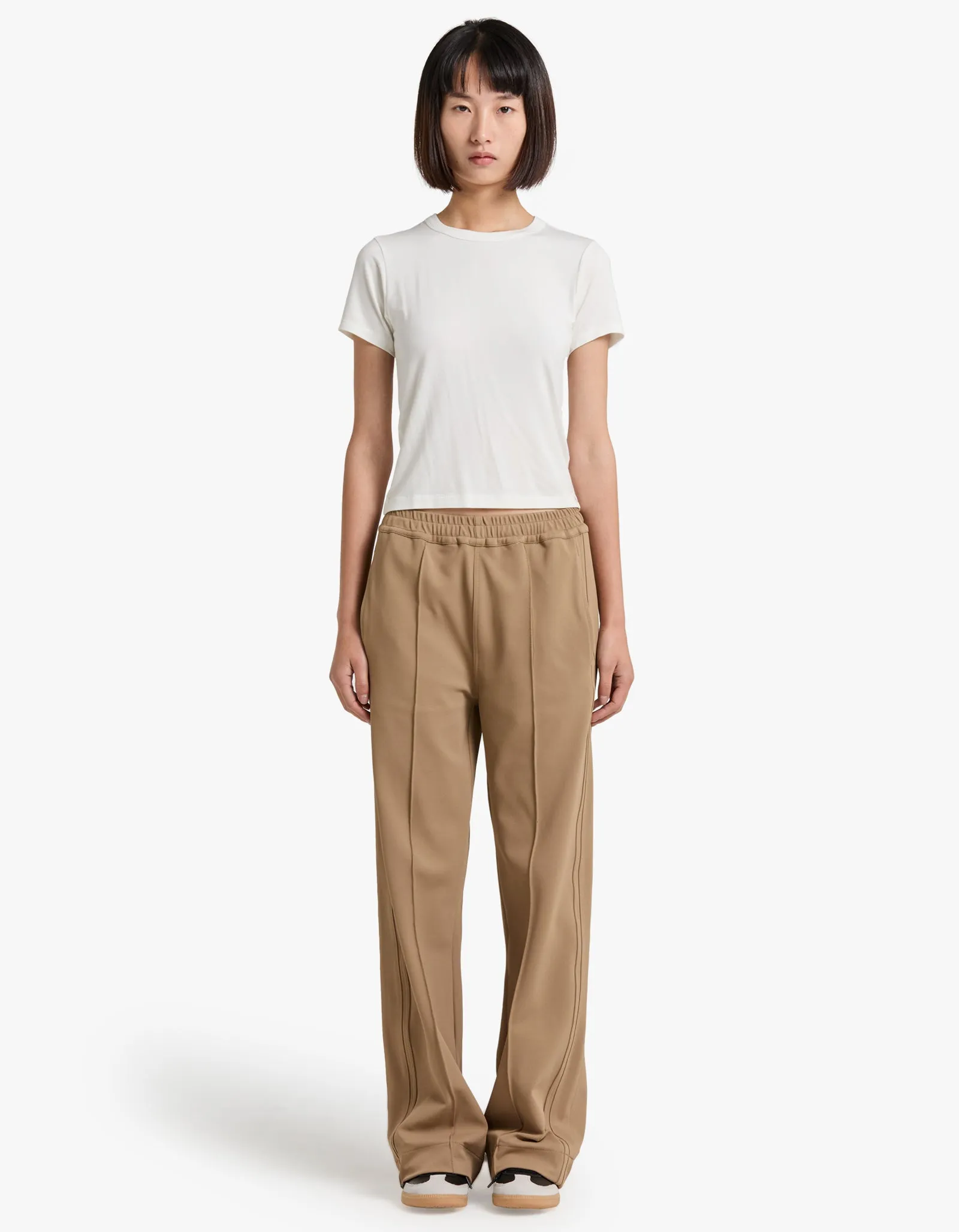 Twill Pinstitch Detail Pant - Tan