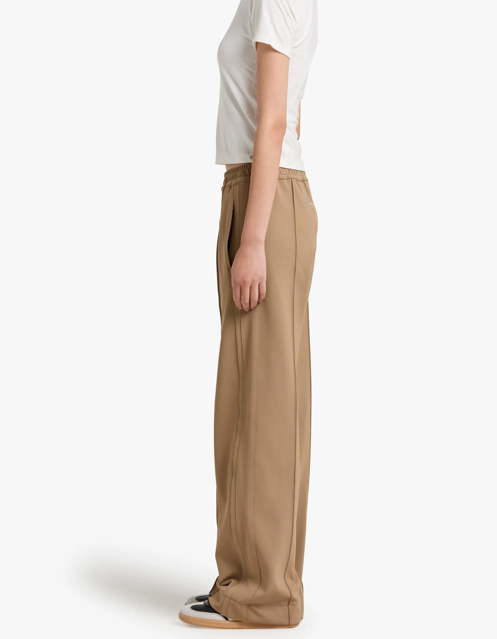 Twill Pinstitch Detail Pant - Tan