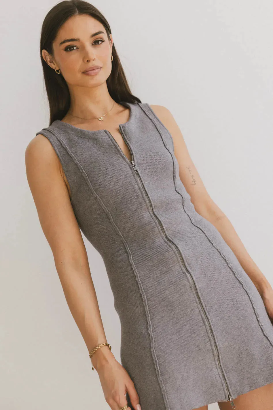 Vela Zip Up Mini Dress