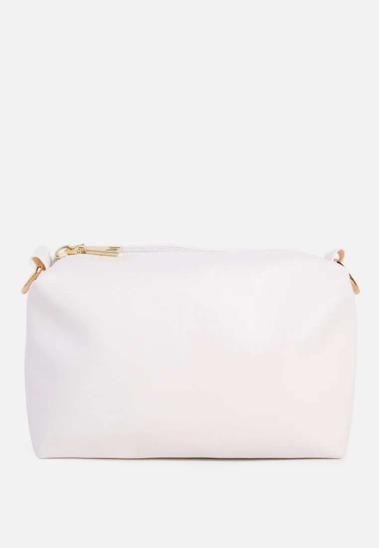 White Clear Handbag With Pouch