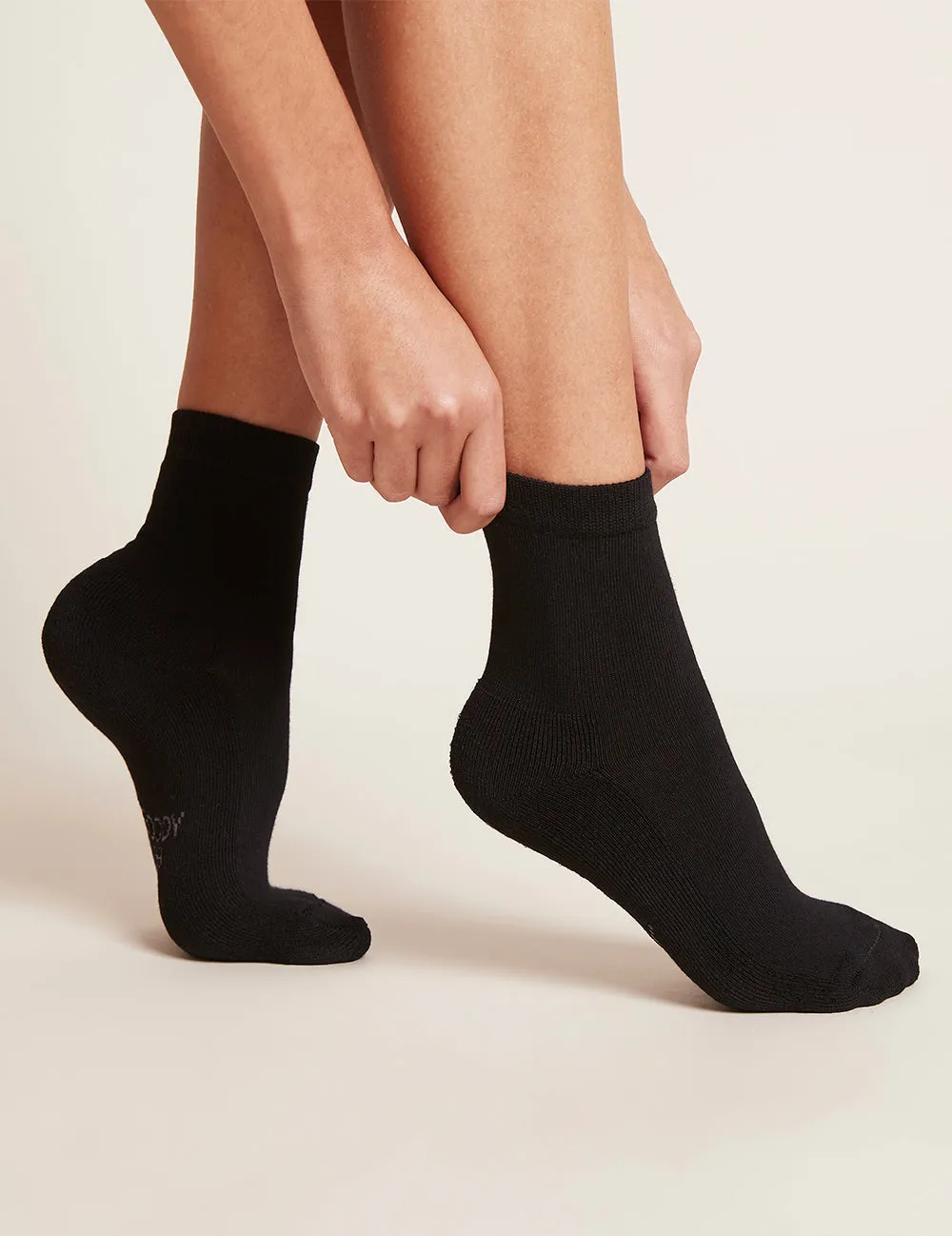 Women's Everyday Quarter Crew Socks - Black