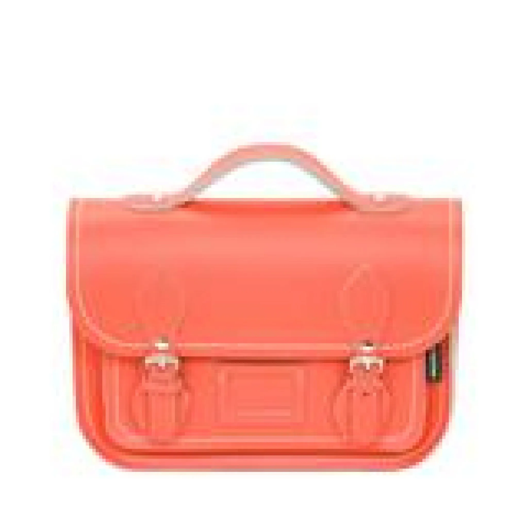 Zatchels Handmade Leather Midi Satchel Coral