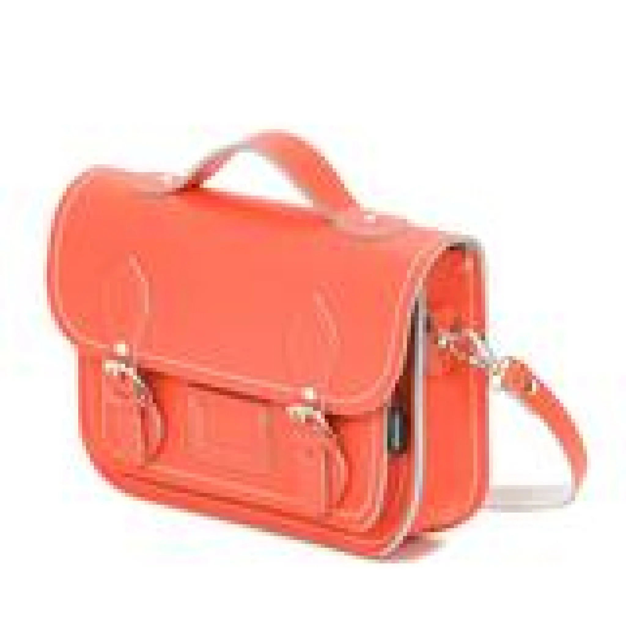 Zatchels Handmade Leather Midi Satchel Coral